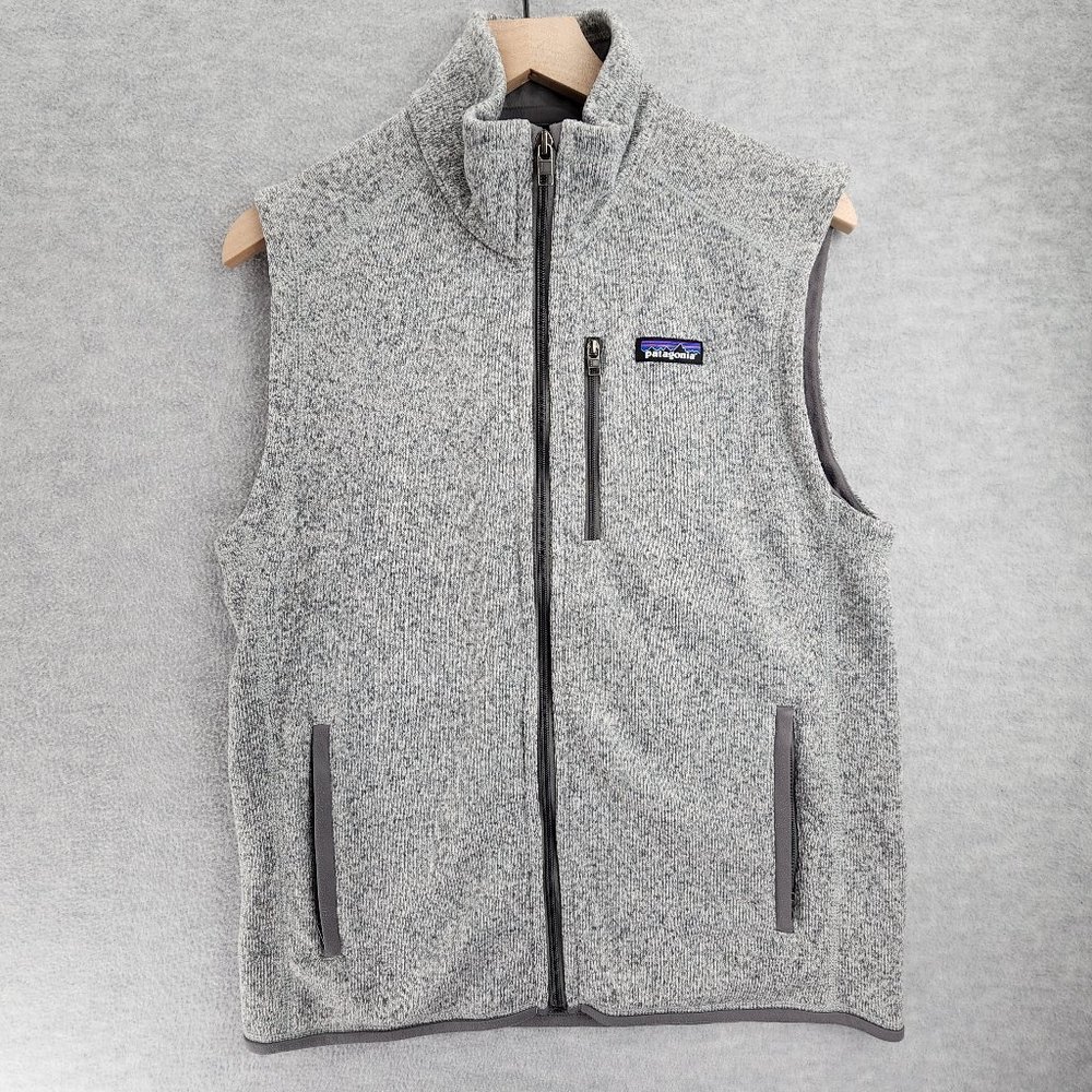 Patagonia Vest Womens Medium Gray Company Logo Better Sweater Fleece Knit